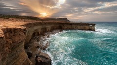 Landscapes sunset Sea nature ocean