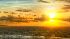 Landscapes sunset Sea nature ocean panorama