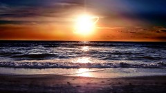 Landscapes sunset Sea nature Stars sun ocean land coast