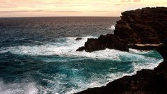 Landscapes sunset Sea nature sun black ocean land coast rocks