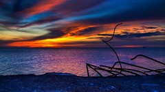 Landscapes sunset Sea nature sun ocean land coast god colors