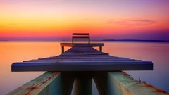 Landscapes sunset Sea piers Docks low-angle shot