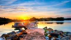 Landscapes sunset ships HDR Photography