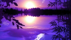 Landscapes sunset silhouettes fictional landscapes