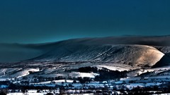 Landscapes sunset snow cityscapes Dark Clouds towns