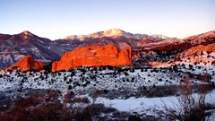 Landscapes sunset snow Mountains rocks