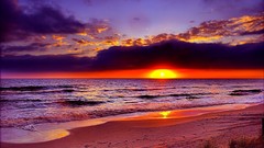 Landscapes sunset sun Beaches