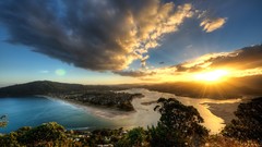 Landscapes sunset sun clouds rivers skyscapes