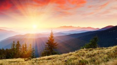 Landscapes sunset sunlight