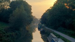 Landscapes sunset Trees clouds England Boats Europe United 