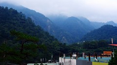 Landscapes sunset Trees Mountains Taiwan houses towns