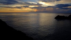 Landscapes sunset water clouds cliff waterscapes