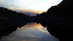 Landscapes sunset water clouds dark light France Bridges urban 