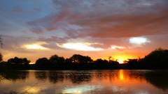 Landscapes sunset water clouds reflections