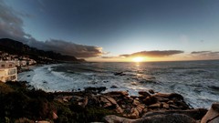 Landscapes sunset water clouds South Africa Oceans