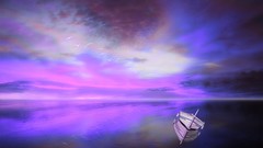 Landscapes sunset water purple abstract Boats lakes skyscapes