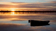 Landscapes sunset water ships