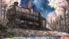 Landscapes tea Anime sakura artist paintings drawings anime 