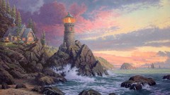 Landscapes Thomas Kinkade artwork lighthouses