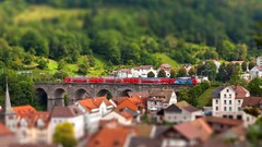 Landscapes tilt-shift trains