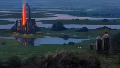 Landscapes tower Monks Portuguese artwork digital art fantasy 