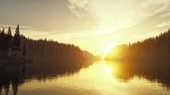 Landscapes Trees 3d rivers 3D modeling