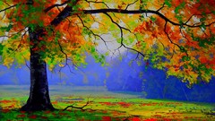Landscapes Trees autumn paintings drawings
