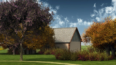 Landscapes Trees cabin nature