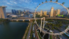 Landscapes Trees clouds entertainment bay Skyscrapers Singapore 