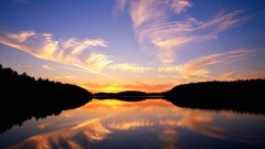 Landscapes Trees clouds lakes reflections