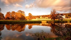 Landscapes Trees clouds lakes reflections