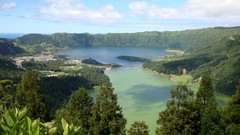 Landscapes Trees clouds Portugal Azores
