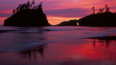 Landscapes Trees clouds rocks
