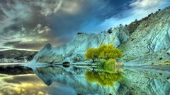 Landscapes Trees clouds rocks lakes
