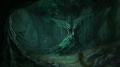 Landscapes Trees dark paintings Warriors lonely forests fantasy 