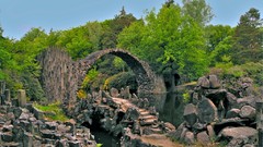Landscapes Trees germany Europe Bridges rocks