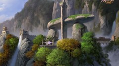 Landscapes Trees grass Mountains