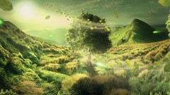 Landscapes Trees Green fantasy art