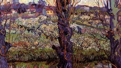 Landscapes Trees houses Vincent van Gogh artwork traditional art