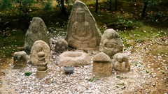 Landscapes Trees Japan Asia statues Buddha rocks buddhism