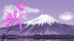 Landscapes Trees Japan Pencils sakura drawings mount fuji 