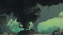 Landscapes Trees Machines ships plain futuristic