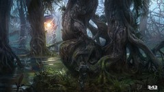 Landscapes Trees microsoft science fiction halo forests artwork 