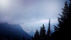 Landscapes Trees Mountains clouds