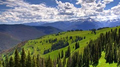 Landscapes Trees Mountains clouds