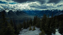 Landscapes Trees Mountains clouds