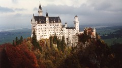 Landscapes Trees Mountains clouds autumn Castles Neuschwanstein 