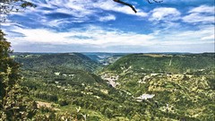Landscapes Trees Mountains clouds France Europe