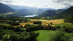 Landscapes Trees Mountains clouds France Europe rivers forests