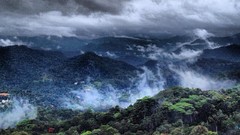 Landscapes Trees Mountains clouds India forests Kerala